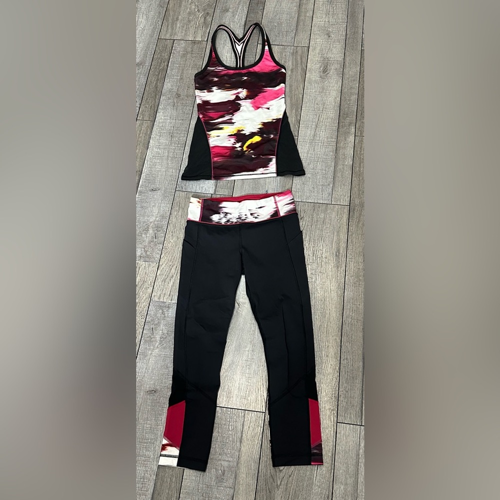 Lululemon Cool Racerback *Shine On & Lululemon Pace Revival Crop